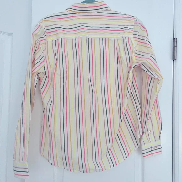 Kerri Rosenthal Pia Button Down Multistripe Shirt With Graphic Heart Size M - Picture 4 of 10